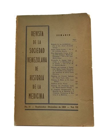 Revista De La Sociedad Venezolana De Historia De La Medicina Nº 21 Sep. DIC