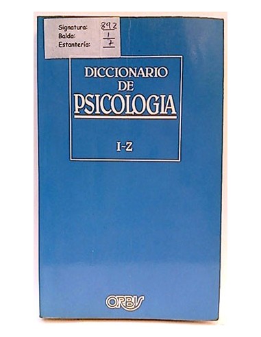 Diccionario De Psicología I-Z