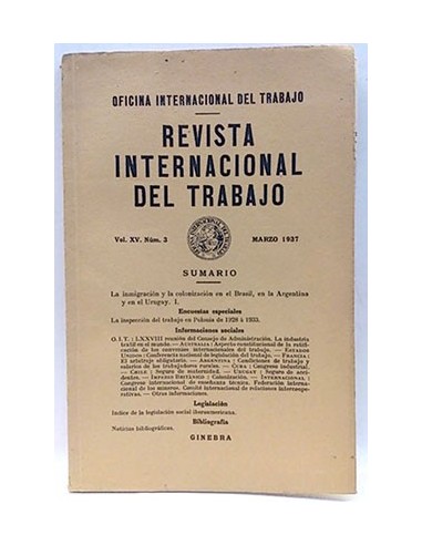 Revista Internacional Del Trabajo (Vol. Xv. Num. 3) Marzo 1937