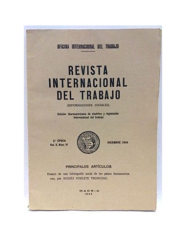 Revista Internacional Del Trabajo (Vol. X. Num. Iv) Diciembre 1934