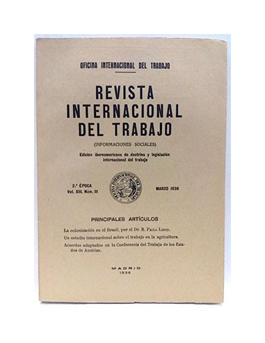 Revista Internacional Del Trabajo (Vol.Xiii. Num. Iii) Marzo 1936