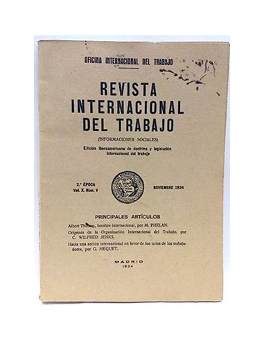 Revista Internacional Del Trabajo (Vol.X. Num. V) Noviembre 1934