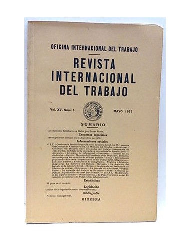 Revista Internacional Del Trabajo (Volxv. Num. 5) Mayo 1937